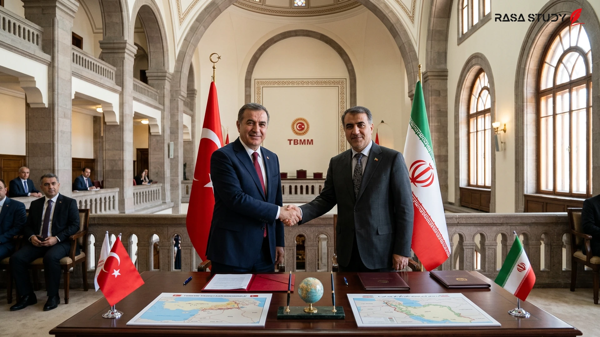 Meeting of Kayhan Türkmenoğlu with Samad Hassanzadeh at the Grand National Assembly of Turkey