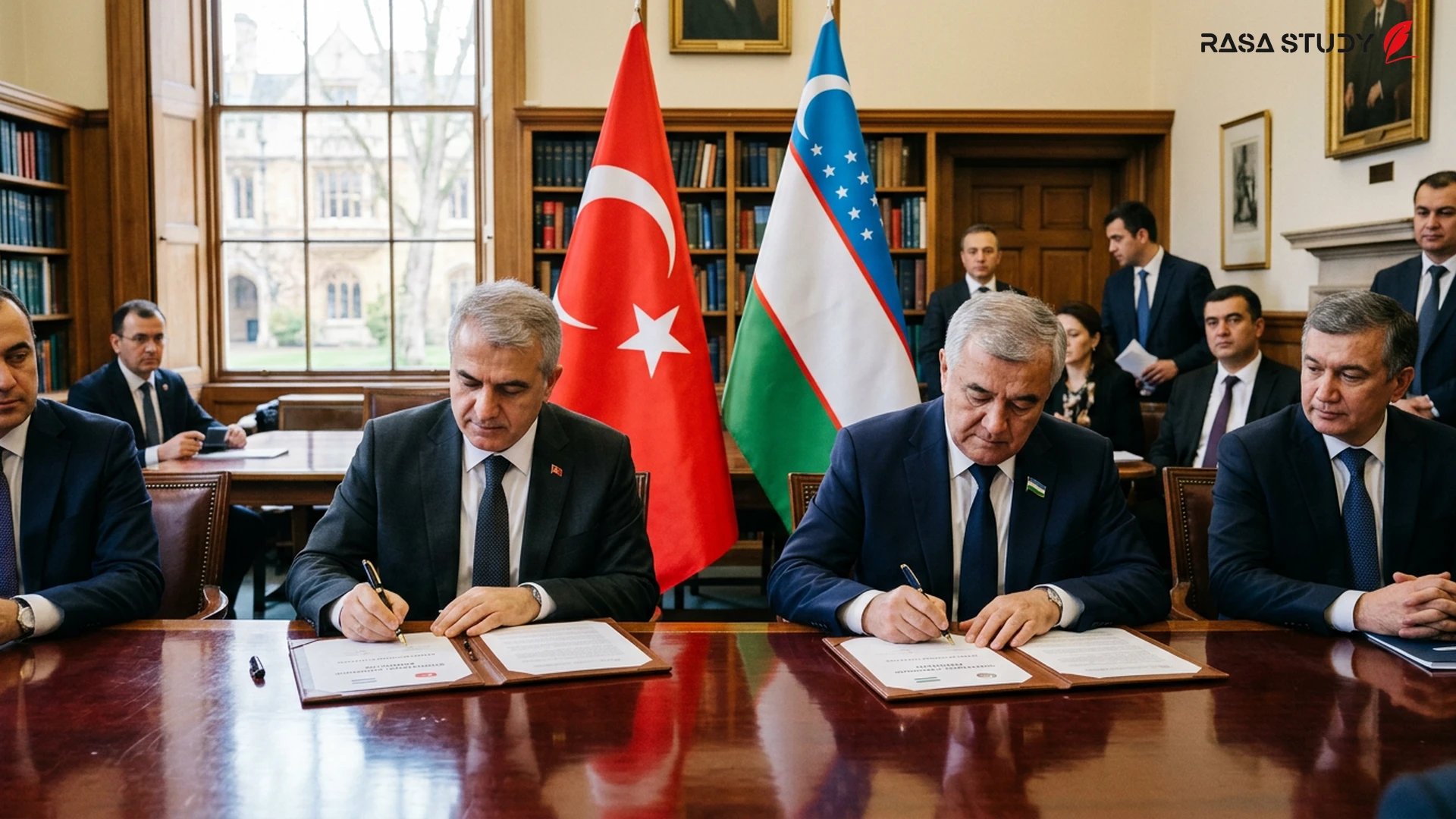 Cooperation protocol signing ceremony between the Rectors of Karabük University and Alfraganus University