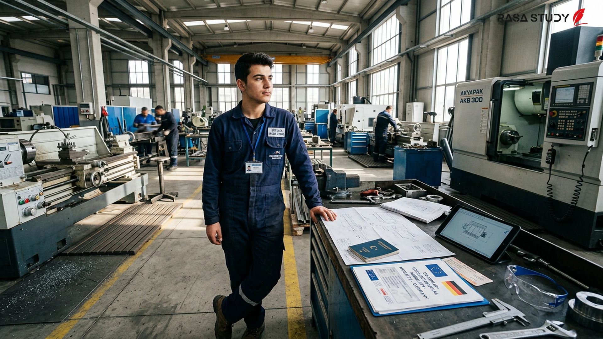 Kütahya Ticaret ve Sanayi Odası binası ve Avrupa Birliği Erasmus+ programı logosu