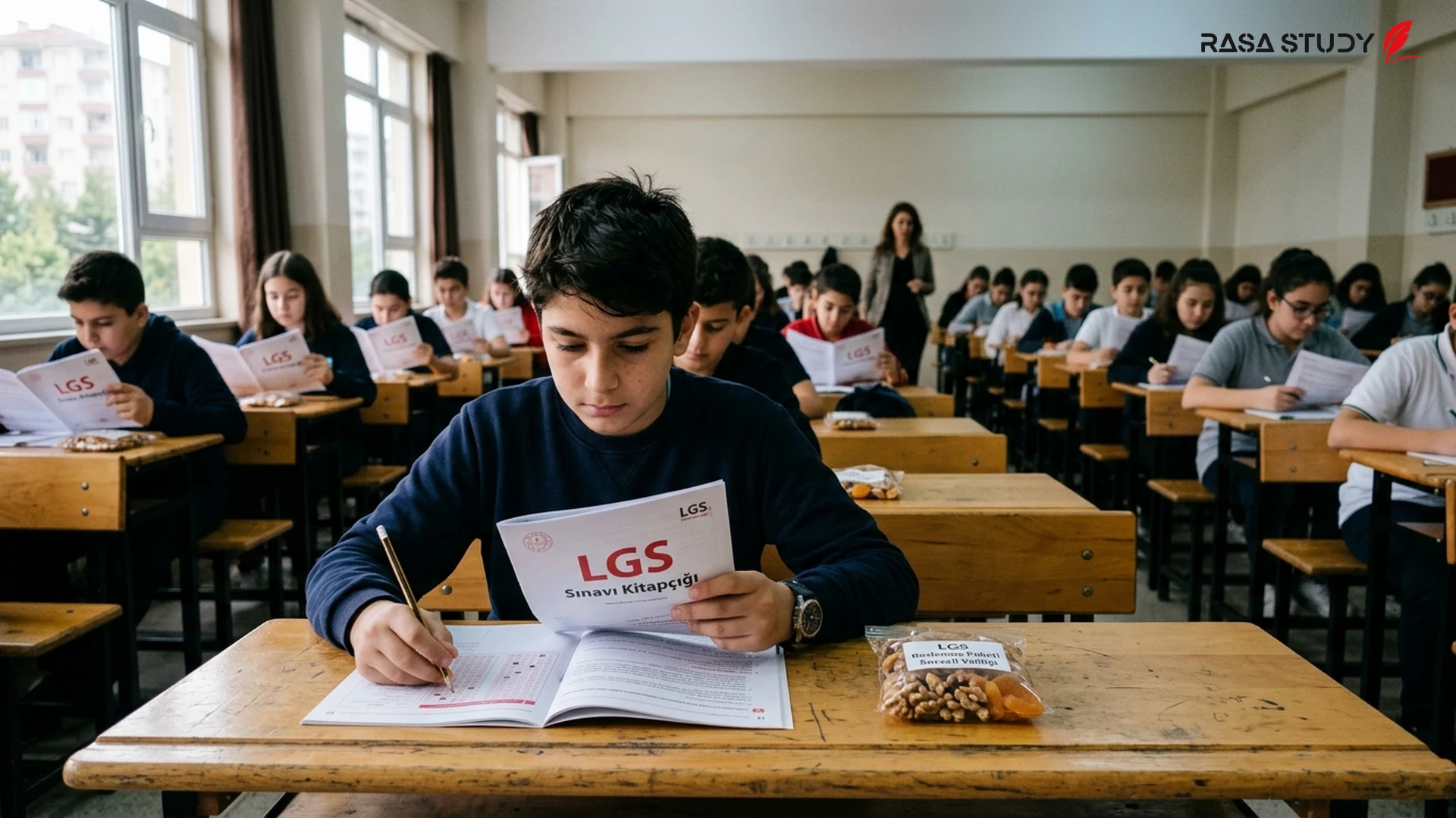 دانشآموزان در حال ورود به مدرسه برای آزمون LGS در کوجائلی