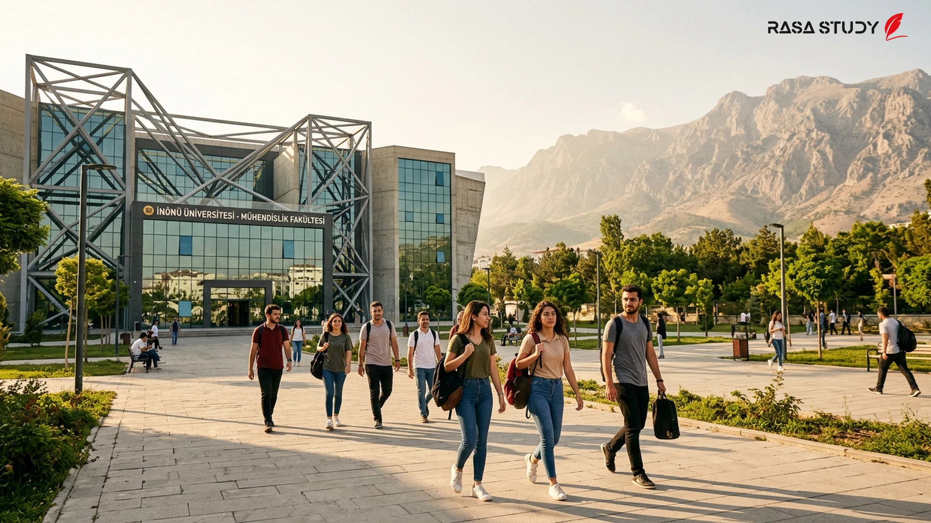 Modern view of the new buildings of Malatya Turgut Özal University in 2026