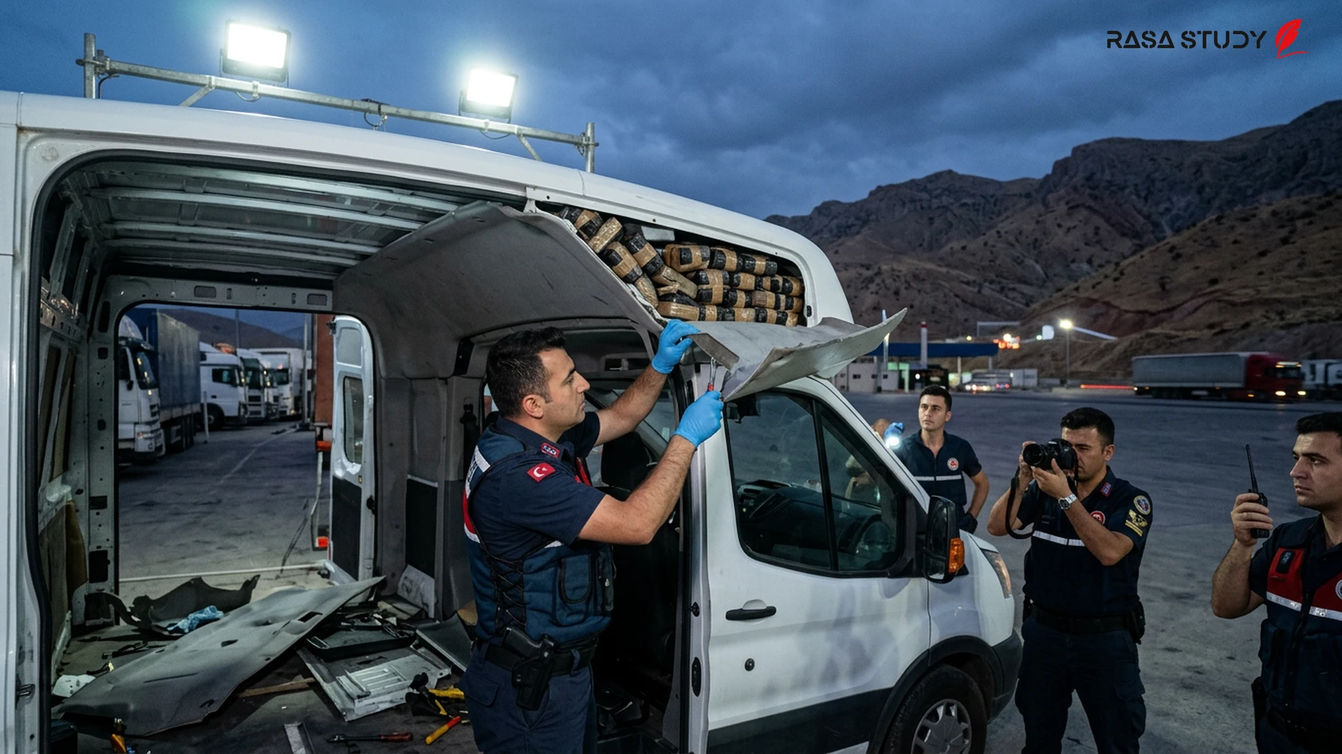 Gümrük memurları tarafından araç tavanında bulunan afyon sakızı paketleri