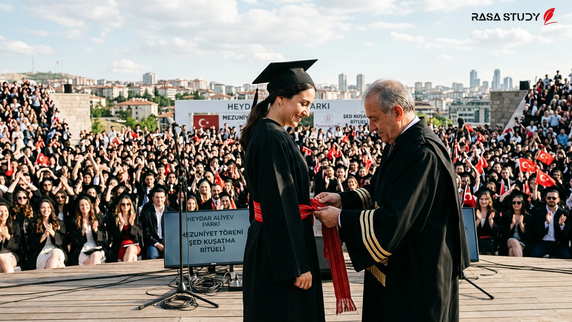 حفل تخرج طلاب جامعة أوشتيم التقنية في حديقة حيدر علييف في أنقرة