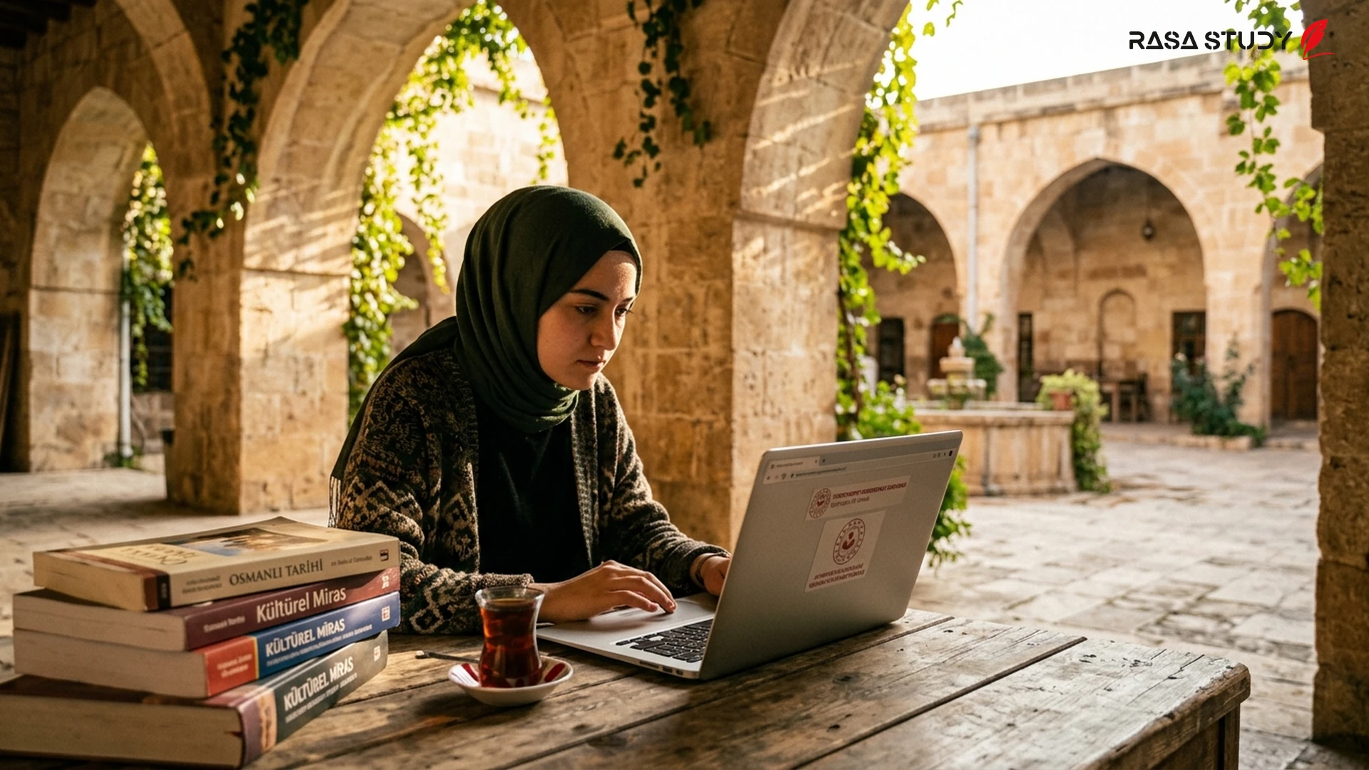 ساختمان سازمان ÖSYM و داوطلبان در حال بررسی دفترچه آزمون