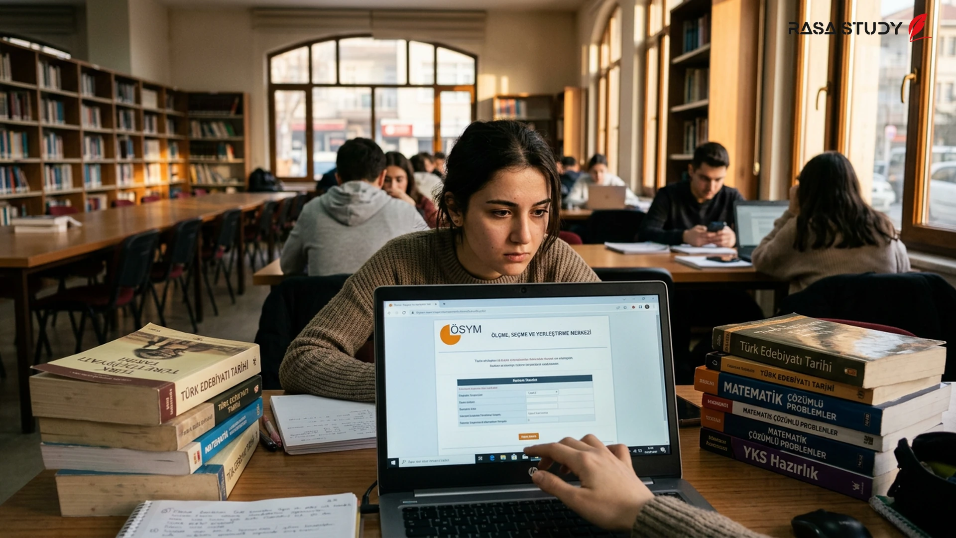 ÖSYM binası ve YKS sınav kitapçıkları