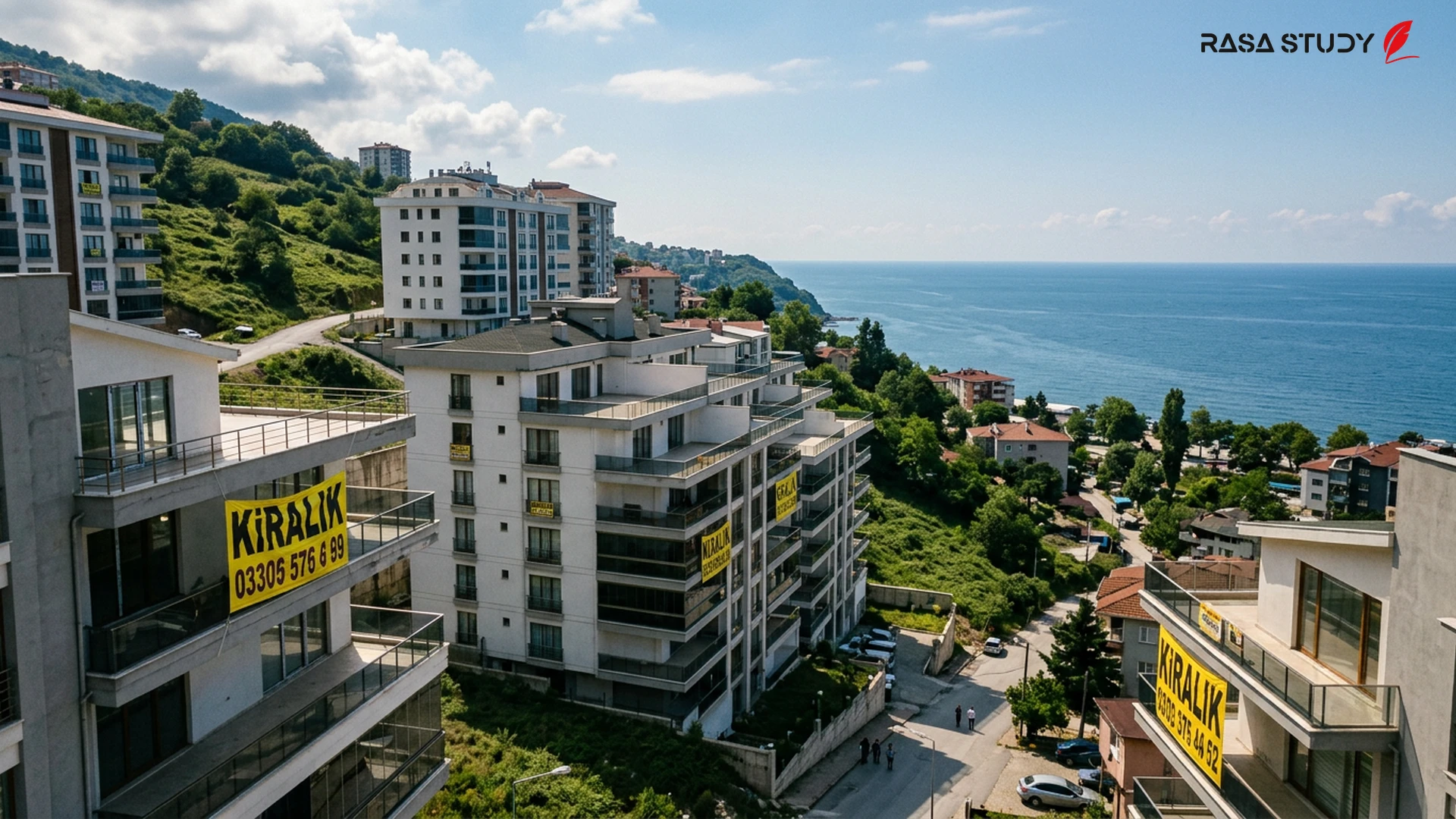 View of residential buildings and student apartments in the İncivez district of Zonguldak, Turkey