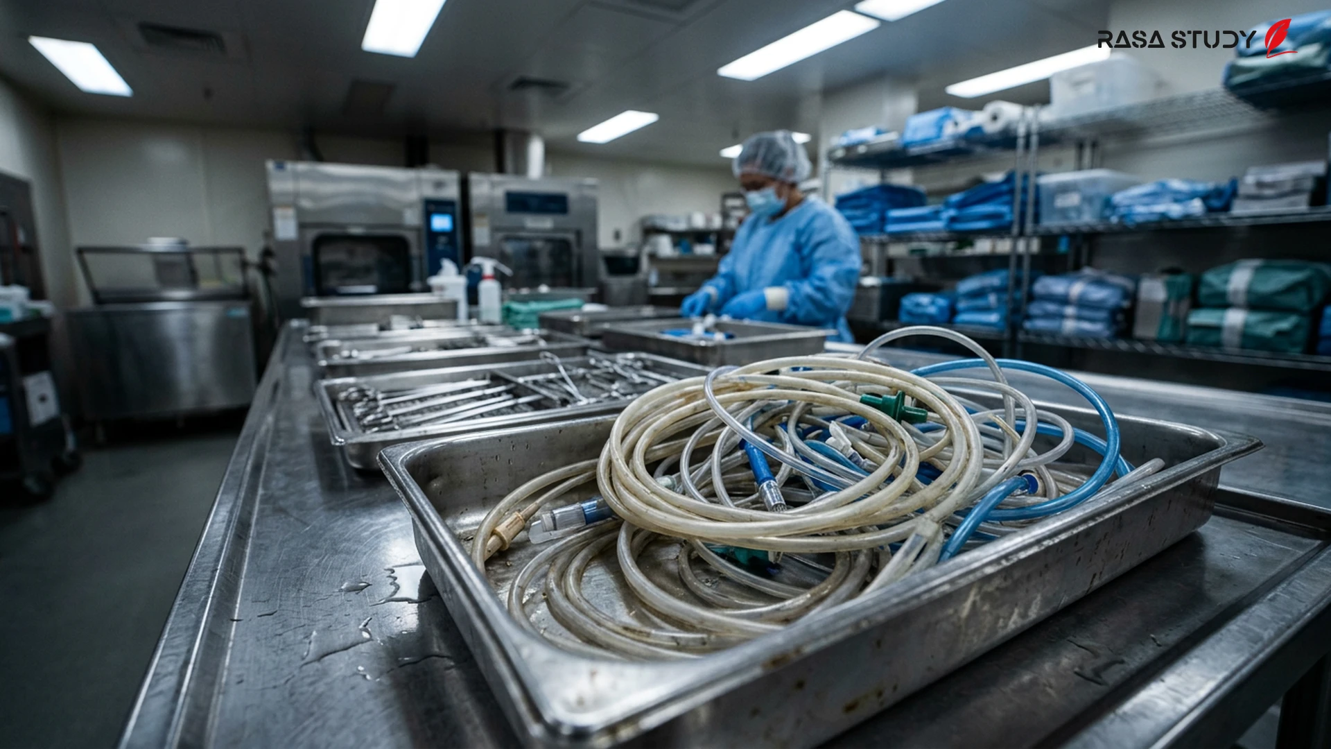 Medical equipment and surgical tools in a hospital environment