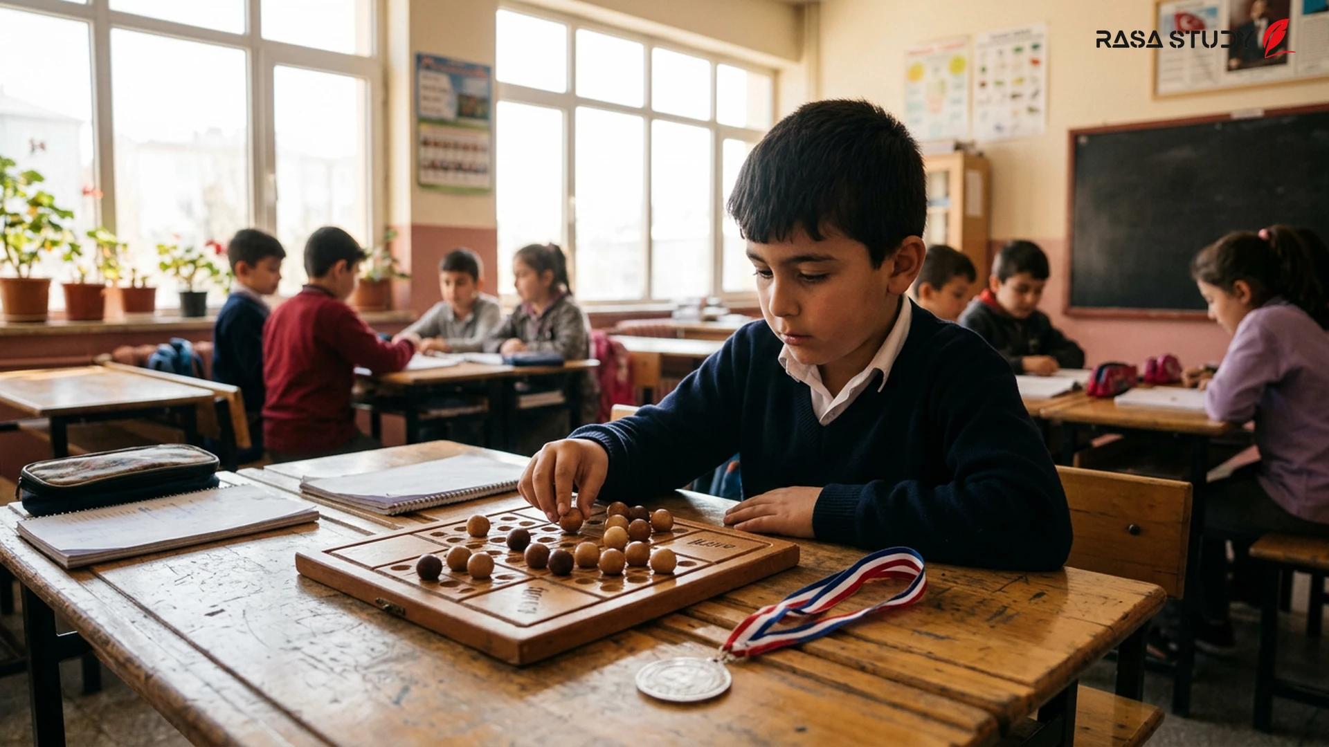 Semih Ataş, ulusal yarışmadaki başarısından dolayı Erzurum Milli Eğitim Müdürü'nden teşekkür belgesi alırken