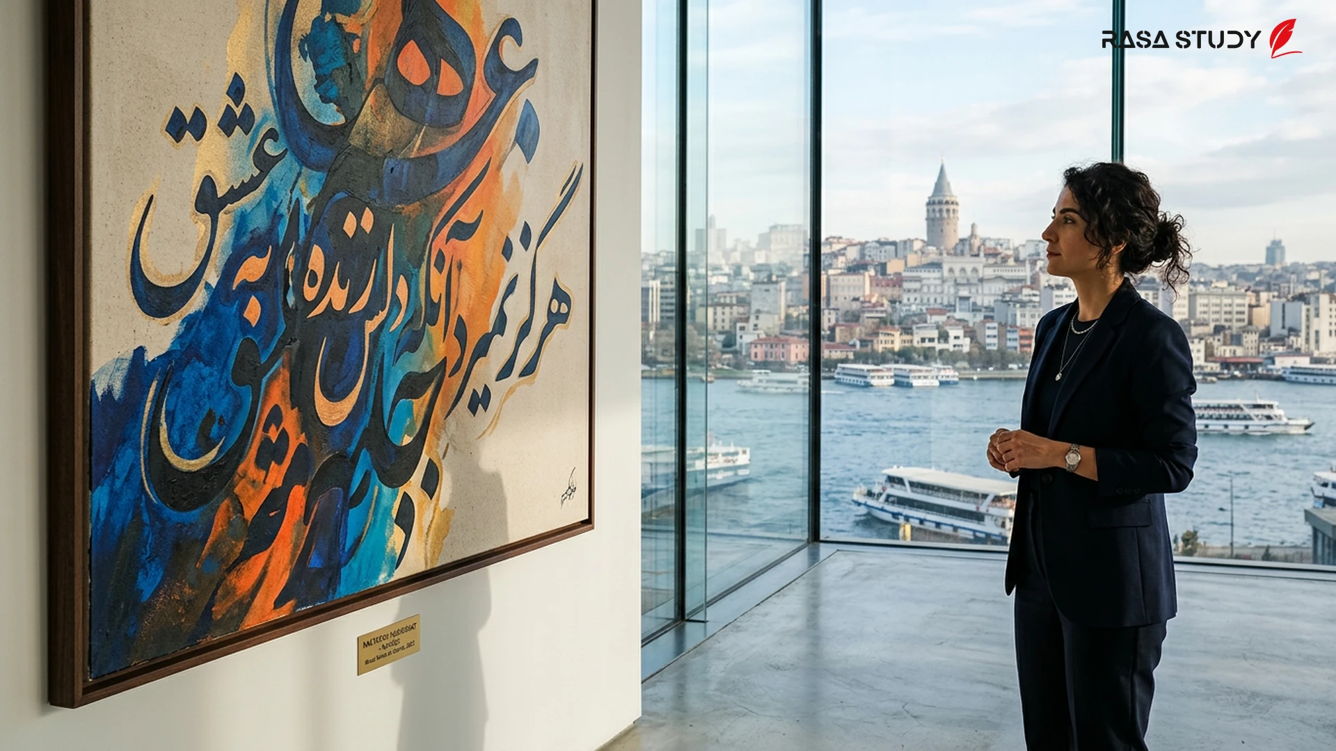 Shiva Zahed discussing Iranian contemporary art in Istanbul