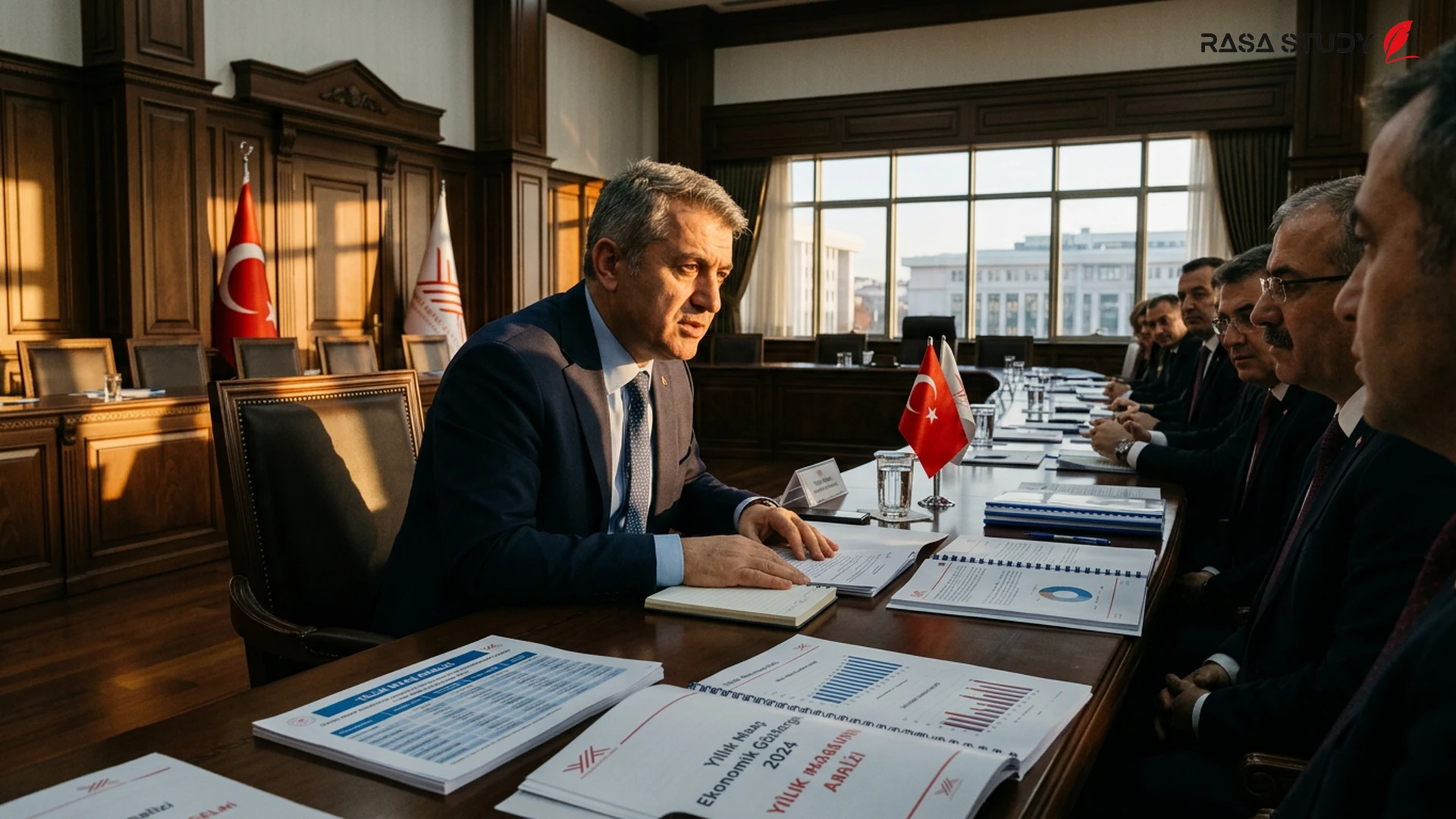 Talip Geylan speaking with officials from the Council of Higher Education YÖK