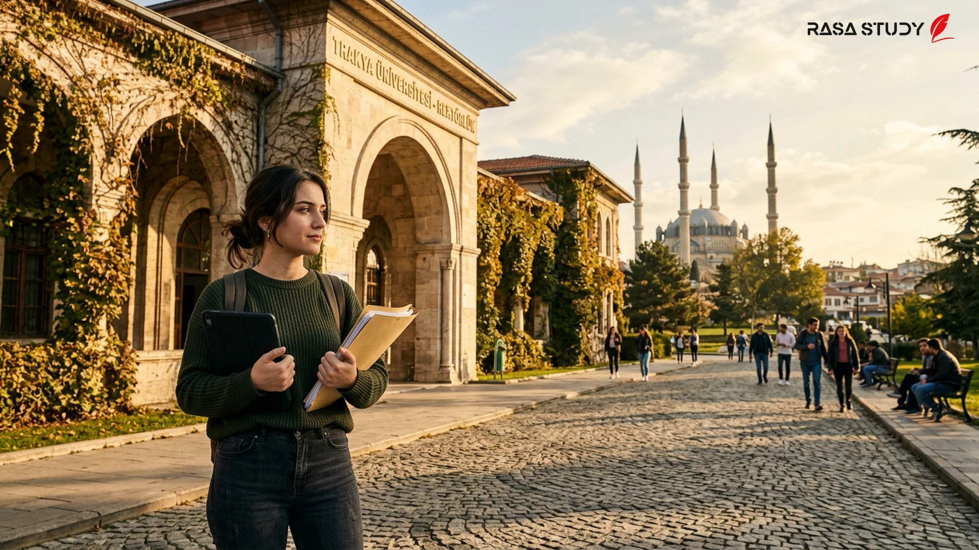 Edirne Trakya Üniversitesi rektörlük binası görünümü