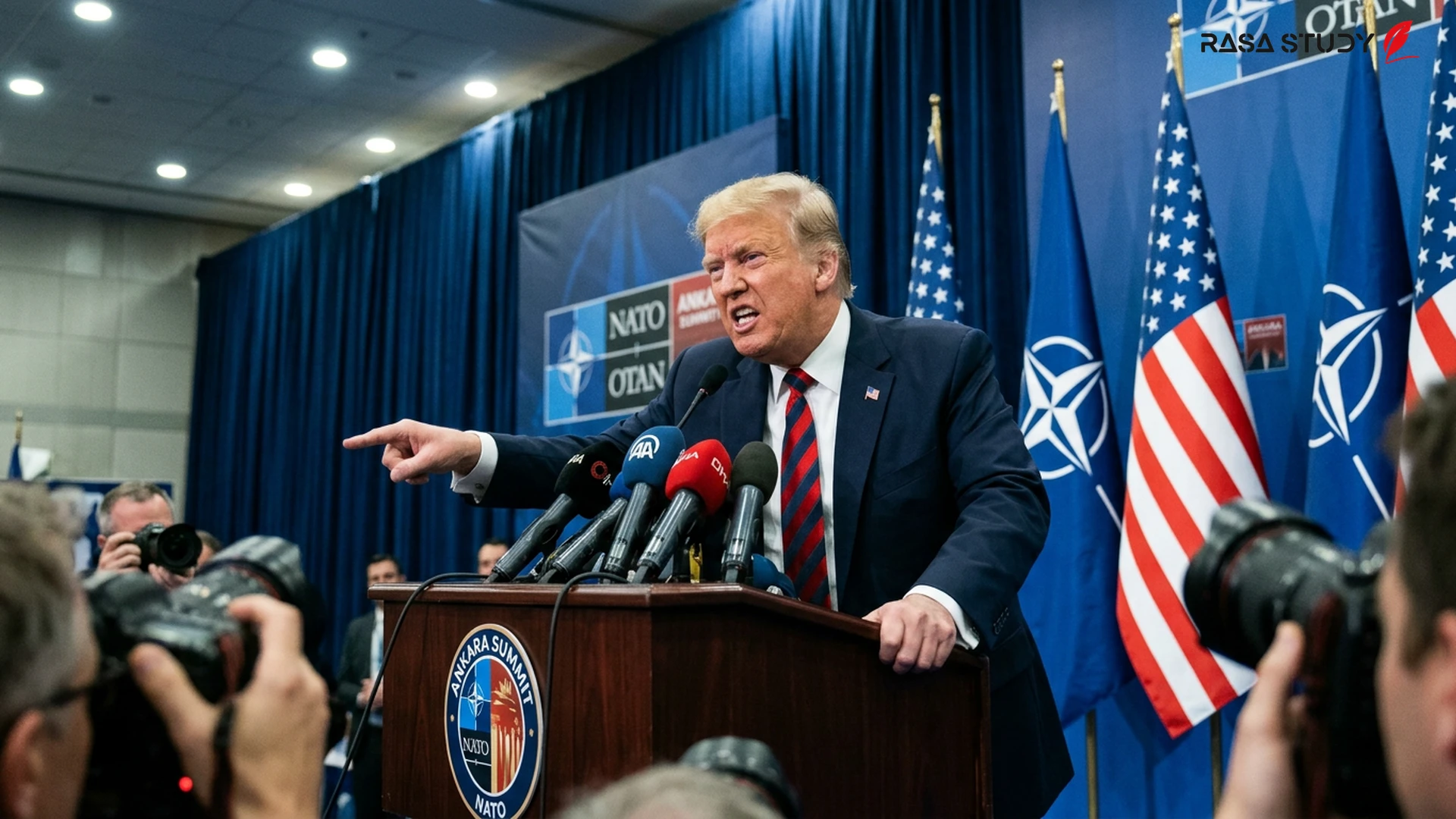 Donald Trump and Mark Rutte at the NATO summit in Ankara, July 8, 2026