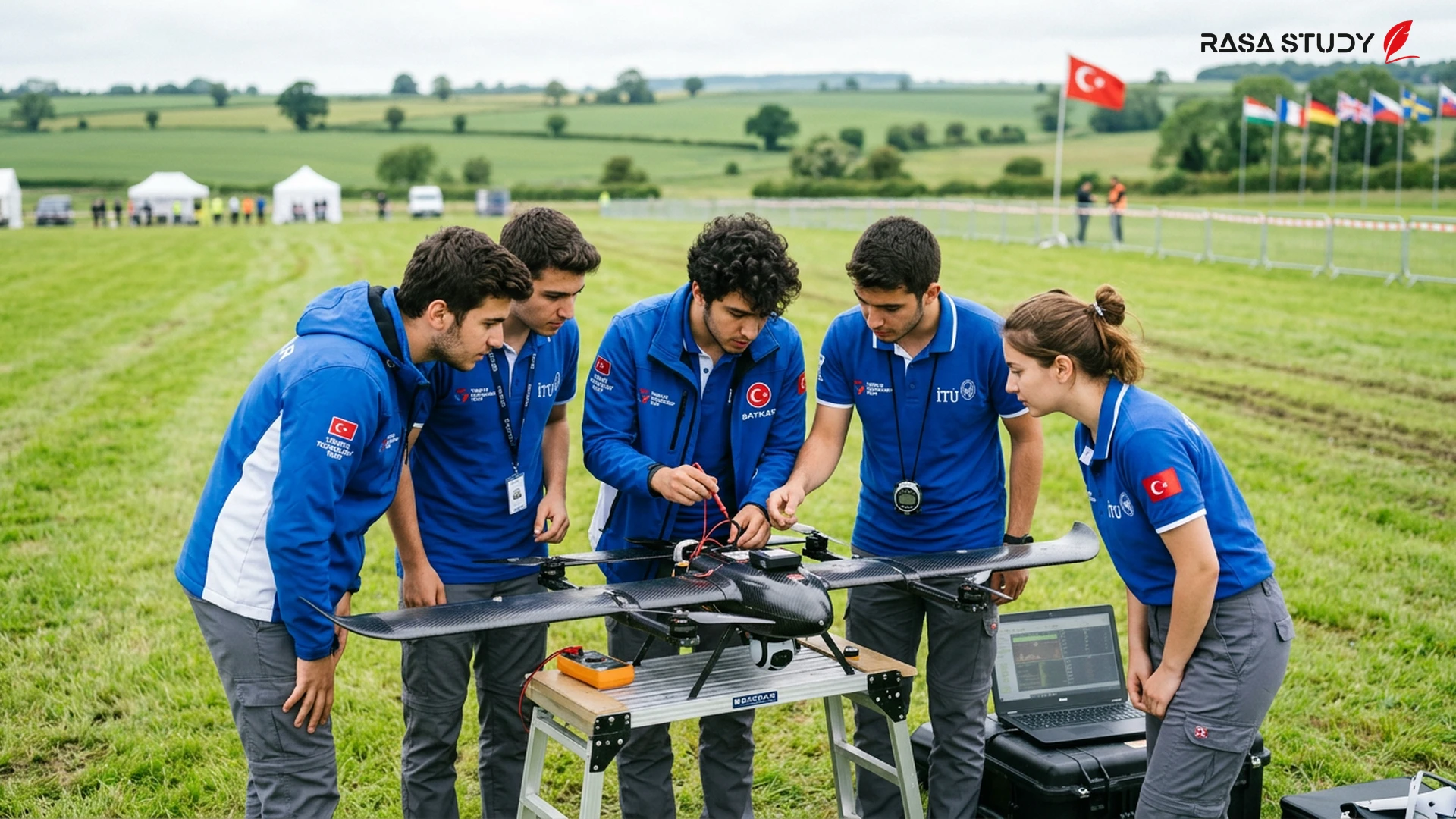 Turkish TÜBİTAK team students receiving an award at an international competition