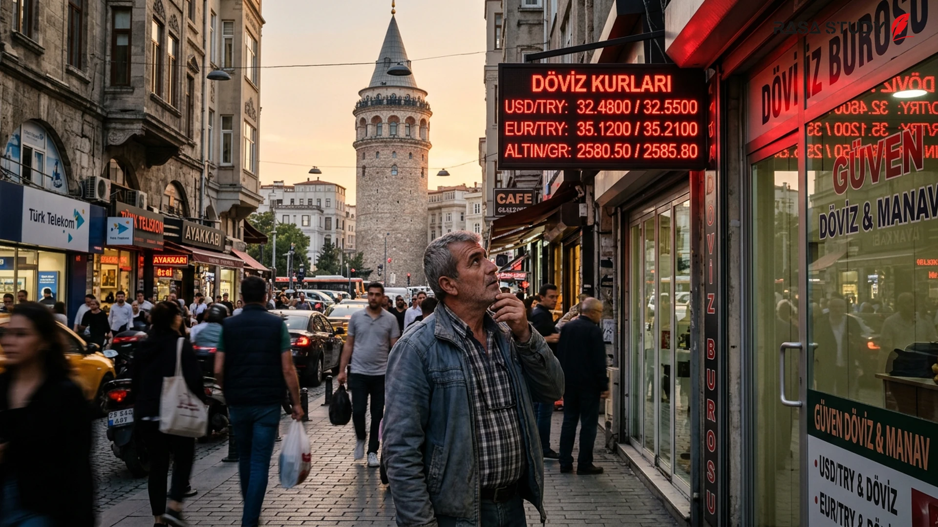 تابلوی صرافی در ترکیه که نشاندهنده افزایش قیمت دلار و یورو در ژوئیه ۲۰۲۶ است