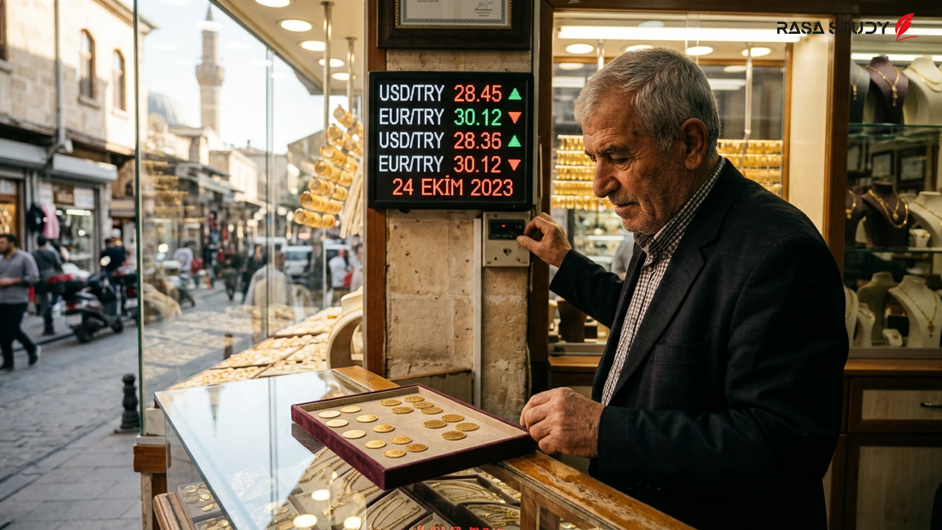 رسم بياني لأسعار الصرف والمسكوكات الذهبية في السوق التركية 2026