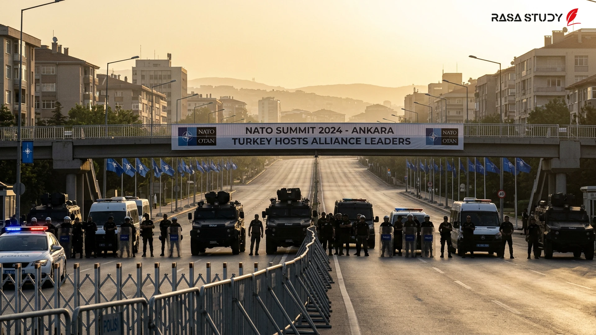 Turkish security forces on the streets of Ankara before the NATO summit