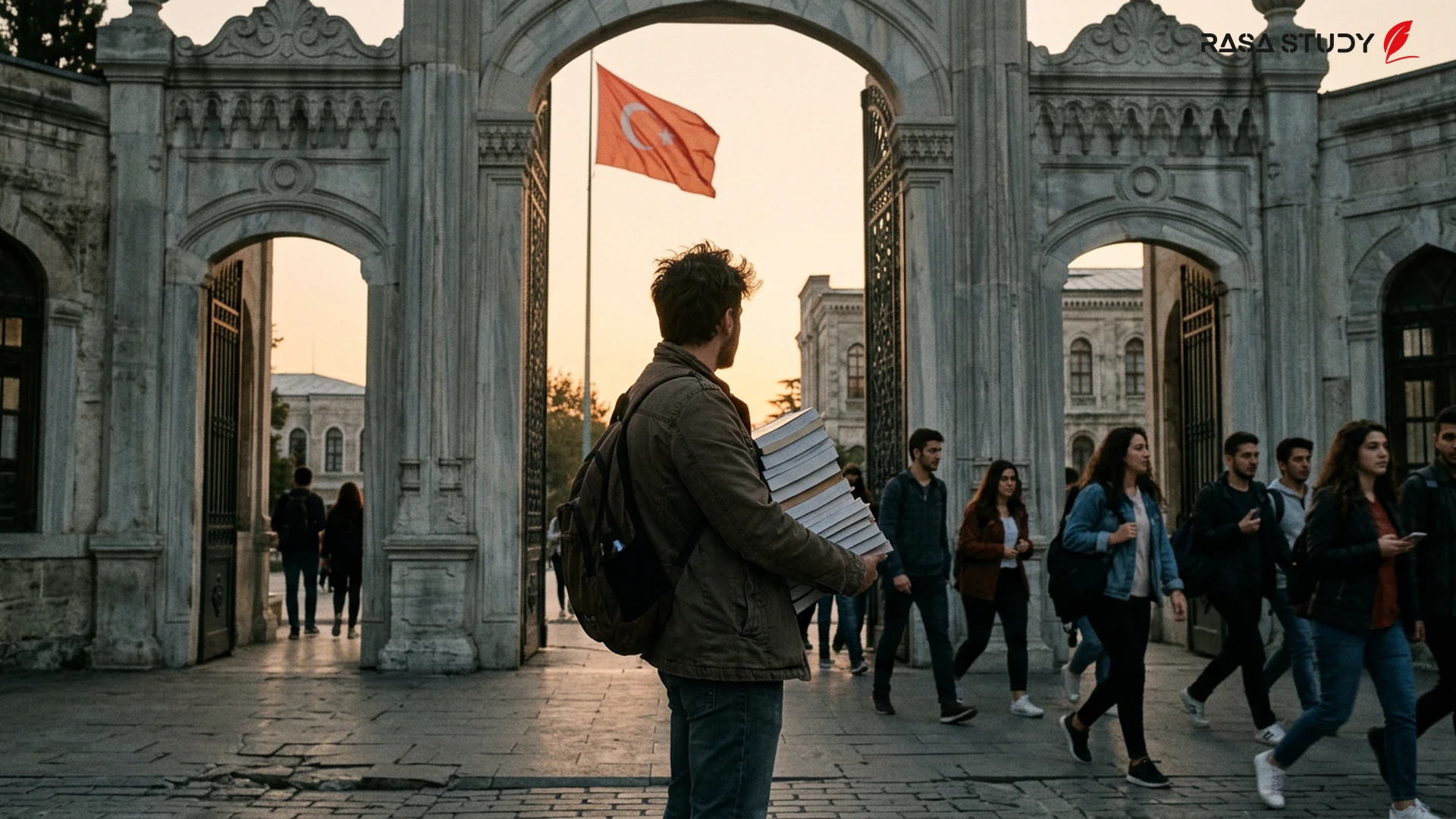 Students entering a university campus in Turkey in 2026