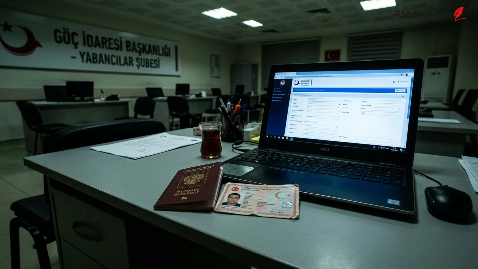 Turkish Immigration Office building and legal files