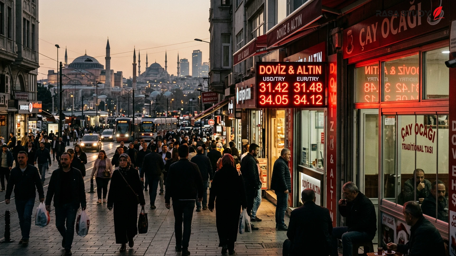 تابلوی صرافی در استانبول با نرخ دلار ۴۶.۸۰ لیر در تیر ۱۴۰۵