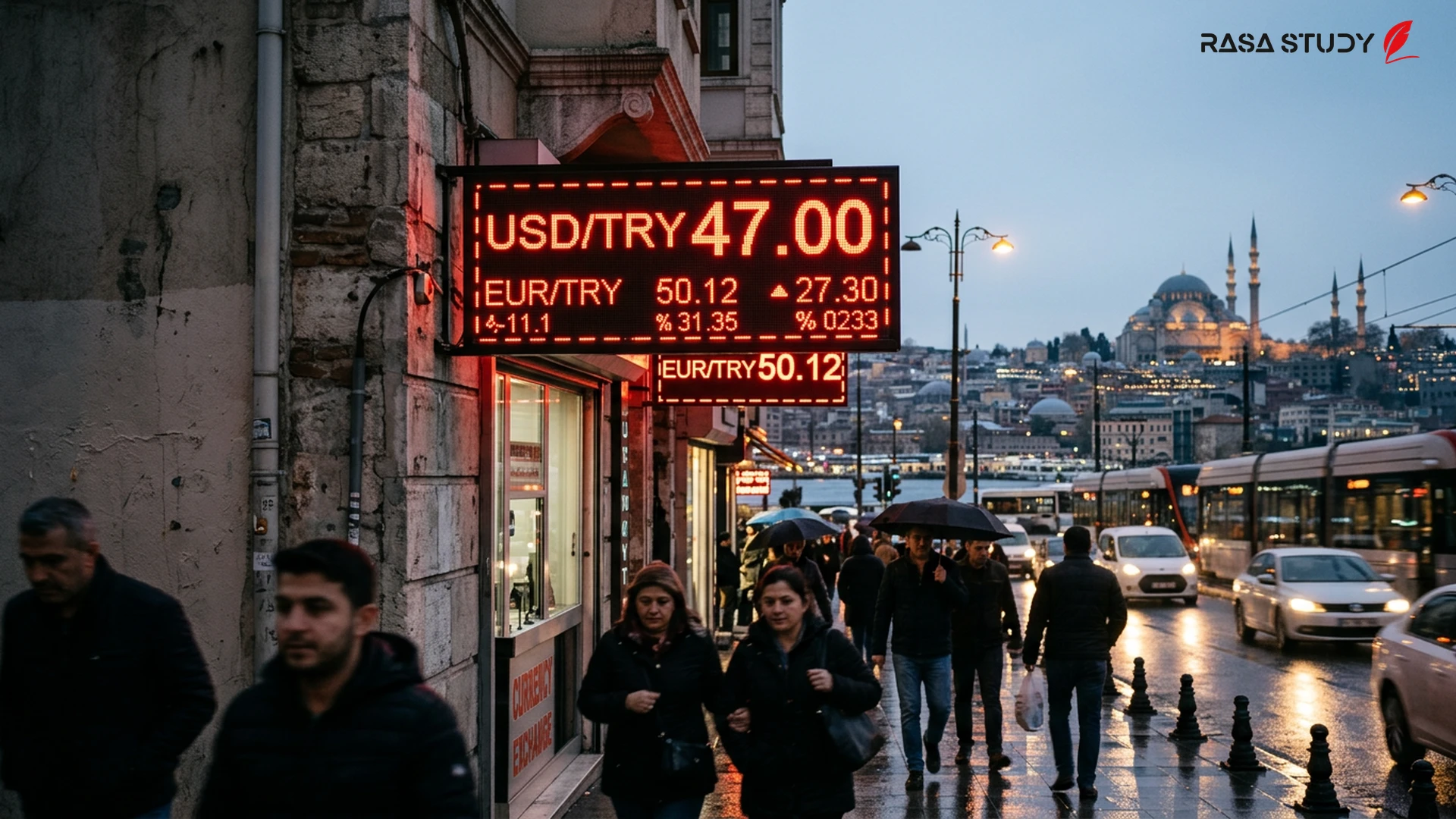 İstanbul döviz bürolarında doların Türk lirası karşısındaki yükseliş grafiği