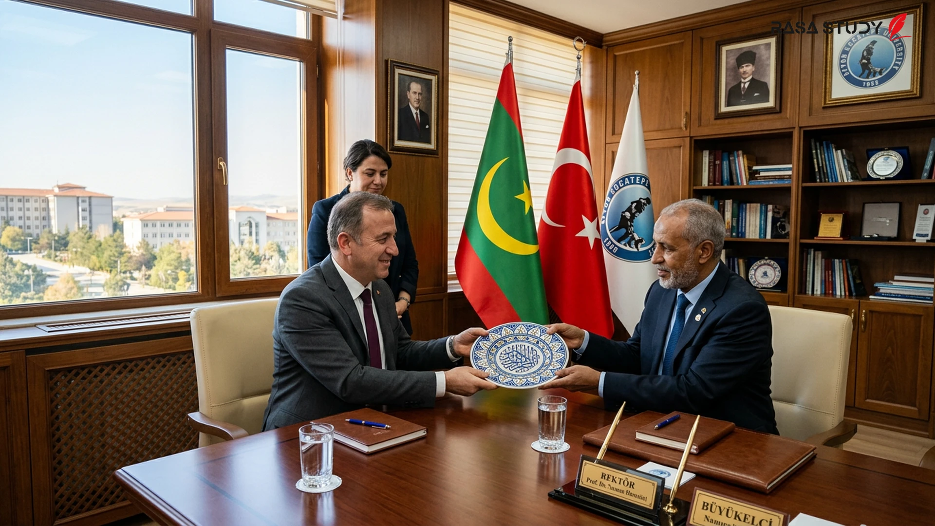 Mauritanian Ambassador meeting with the Rector of Afyon Kocatepe University in the Rectorate office