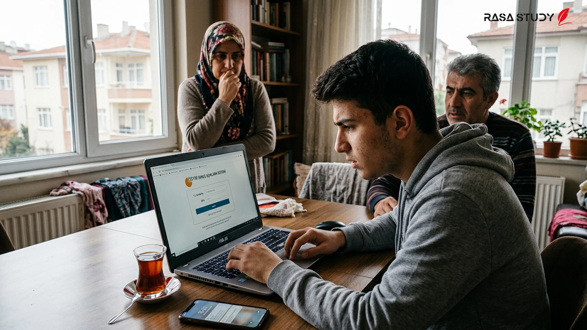 دانشجویان در حال بررسی نتایج آزمون روی لپتاپ