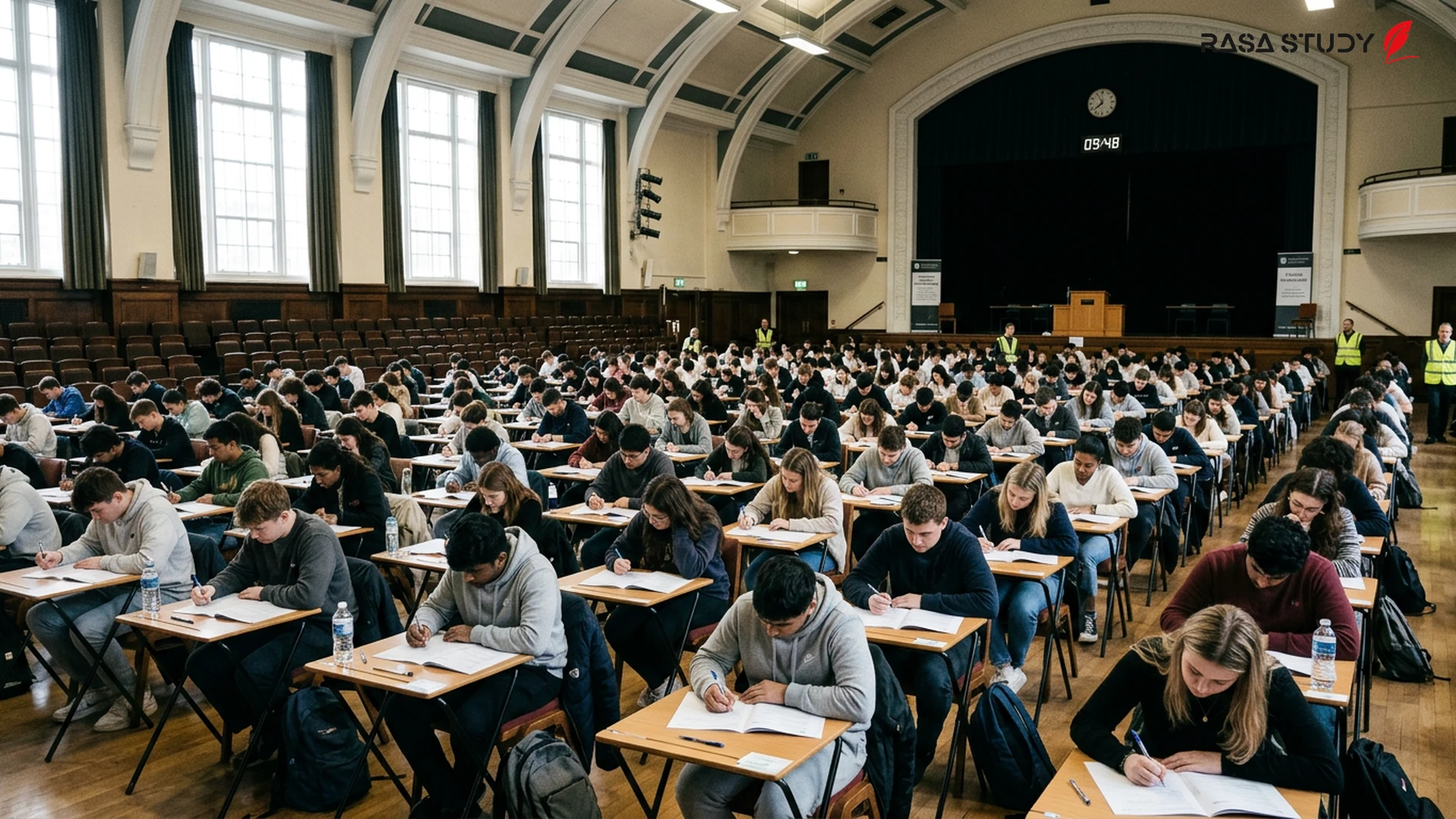 Candidates entering the examination hall at Suleyman Demirel University for the YKS simulation exam