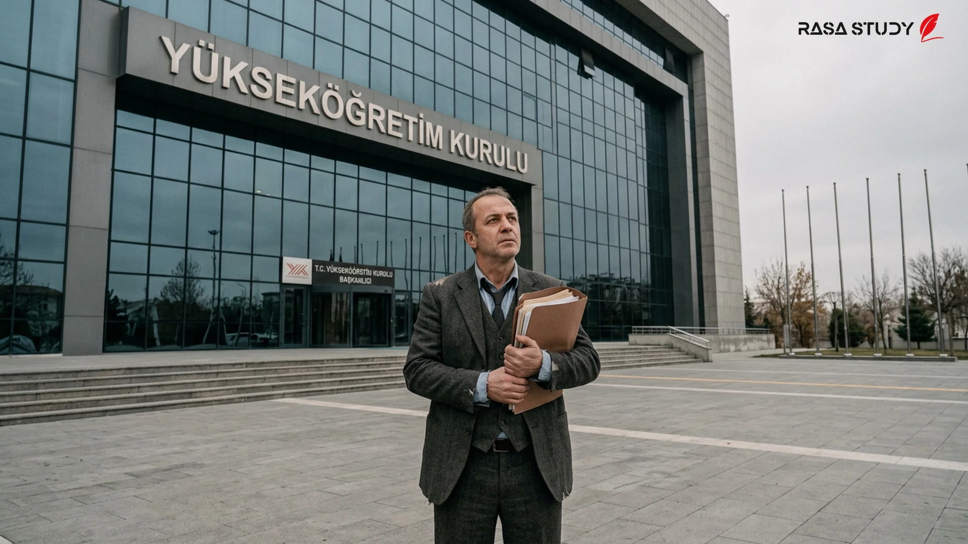 Council of Higher Education building and Erol Özvar