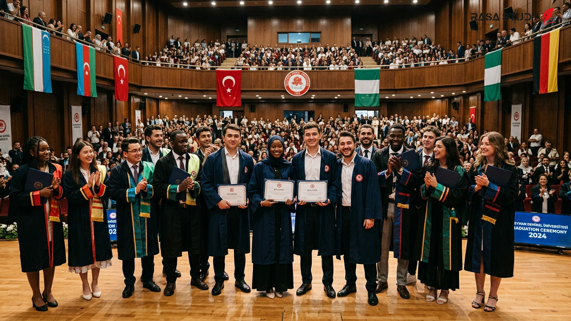 Closing ceremony of the YTB International Student Academy at Süleyman Demirel University in Isparta with university rectors
